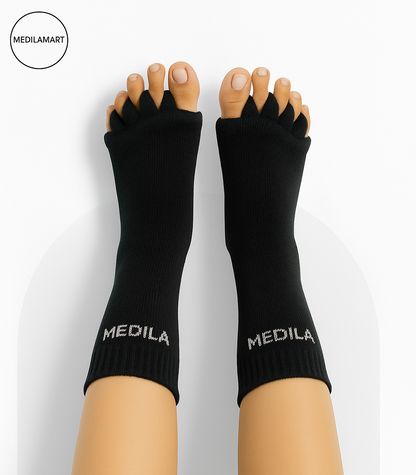 MediℓaMart™- Foot Alignment Socks - Bunion, Diabetic Neuropathy & Heal Pain Relief - Black